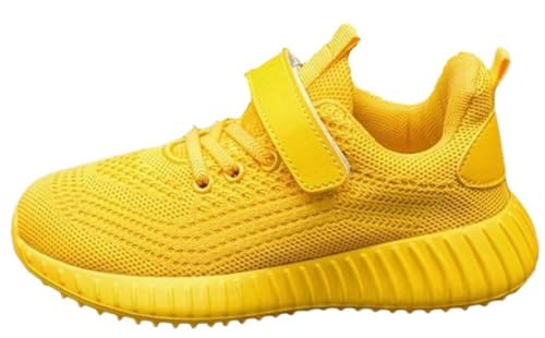 FUNCOS Unisex Kids' Mesh Athletic Shoes - Wide Toe Box Non-Slip Sneakers for Running Tennis School, Breathable Knit Upper with Hook & Loop Strap2
