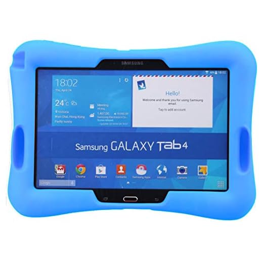 NEWSTYLE Samsung Galaxy Tab 4 10.1 barnvänligt silikonskal skyddsfodral väska för Samsung Tab 4 SM-T530/T531/T535 (25,4 cm) – blå