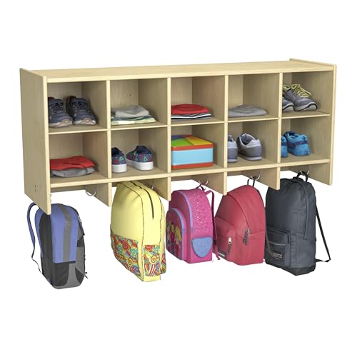 Childcraft 10-Cubby Wall Coat Locker, 47-3/4 x 14-1/4 x 19-3/4 Inches - Thumbnail 2
