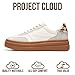 Project Cloud Platform Sneakers for Women Footwear - Memory Foam Insole Womens Shoes, Lightweight and Non-Slip Sole Lace Up Fashion Sneakers for Women 2026 (Volley, Whit, 8.5) White