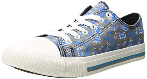 FOCO Detroit Lions NFL Womens Low Top Repeat Print Canvas Shoes - 8