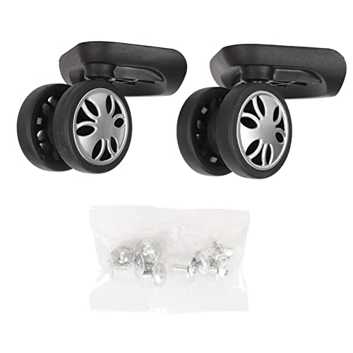2 Pcs 360 Swivel Luggage Wheels Replacement, Travel Suitcase Silent Wheel Repair Set, Easy Installation Wheel with Screw Mute Bearings Repair Set for Luggage
