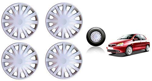 ARUN Unbreakable Quality CAR Wheel CAPS for TATA Indigo 14" Silver-image-37