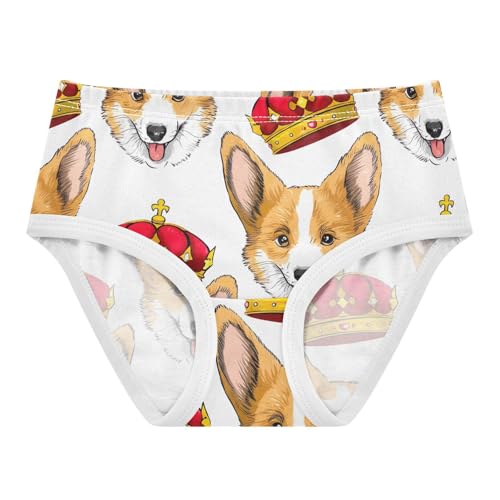 Joisal Cotton Toddler Girls Underwear Dog Red Gold Royal Crown Girl Panties Cute Flower Briefs Undies Kids 2t