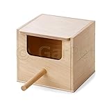 Aus naturbelassenem Holz Vogel Holz Nist Brut Kasten Haus Nist Mulde Kobel Sittich Papagei Exoten Nest (Gr.1)