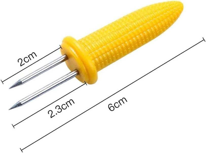 10Pcs Yellow Corn Holders, Stainless Steel Corn Cob Holders Corn On The Cob For Bbq Fork Skewers Home Cooking Parties Camping Outdoor Cooking Tools and Accessories, Barbecue Skewers