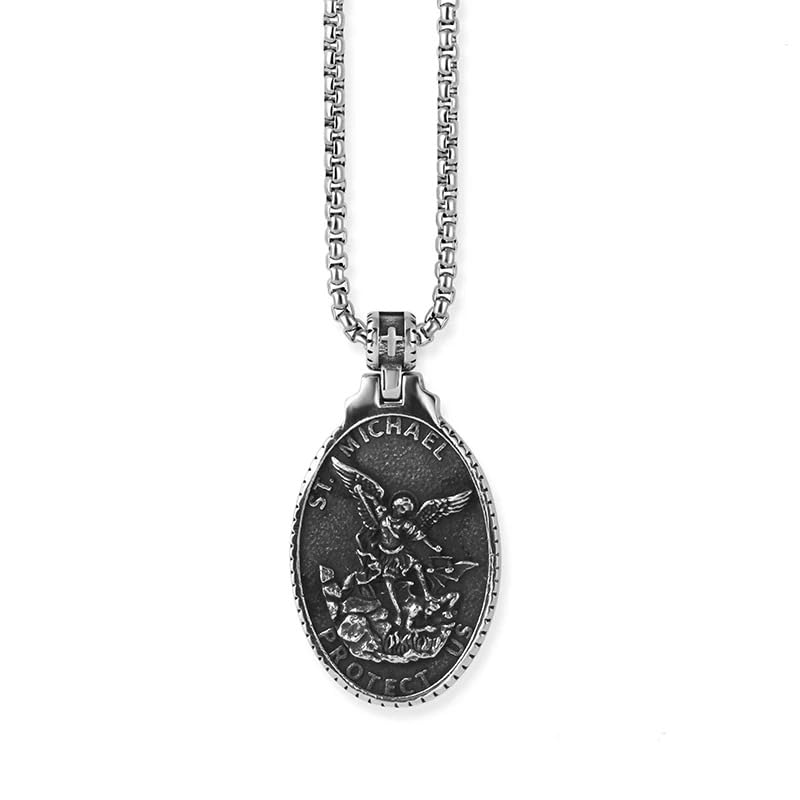 Collier Saint Michael en argent 925 LXGGUC pendentif médaillon de protection chrétienne - 6