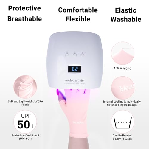 Image of MelodySusie Premium Fingerless Protection UV Gloves for Gel Manicures
