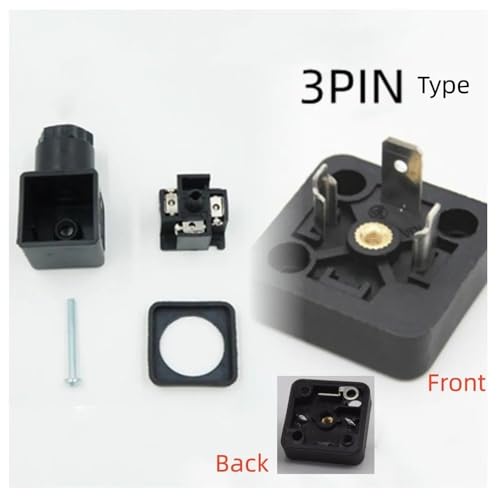 Kit électrovanne DIN43650A connecteur hydraulique 3PIN boîtier carré 18mm - 3
