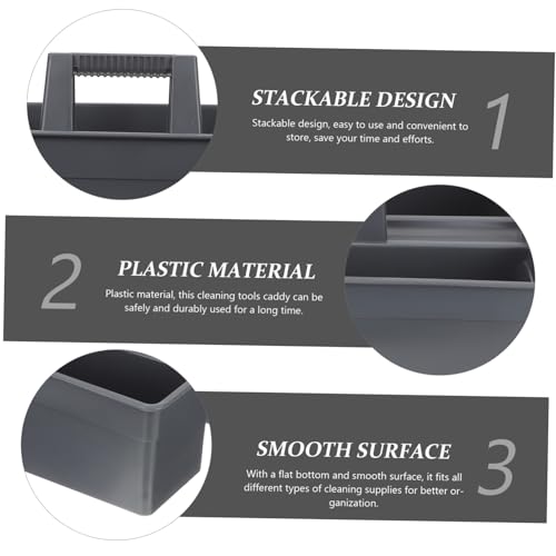 Panier plastique de rangement à main robuste avec compartiments gris foncé