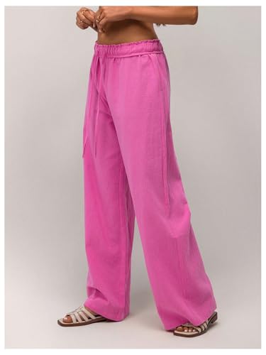 SOLY HUX Women's Wide Leg Pants Drawstring Elastic Waist Casual Long Trousers3