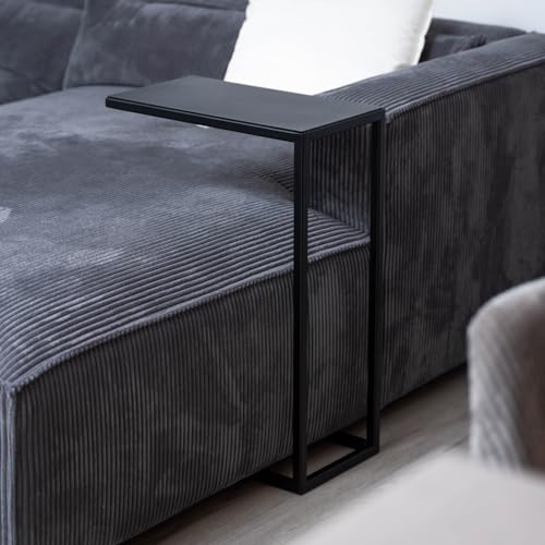 Homemetall Beistelltisch Metall in C-Form - pulverbeschichteter Couch Beistelltisch in Schwarz - Moderner Abstelltisch für Couch, Sofa, Sessel oder als Nachttisch - Höhe 68 cm (Metall, Schwarz) Homemetall Beistelltisch Metall in C-Form - pulverbeschichteter Couch Beistelltisch in Schwarz - Moderner Abstelltisch für Couch, Sofa, Sessel oder als Nachttisch - Höhe 68 cm (Metall, Schwarz)