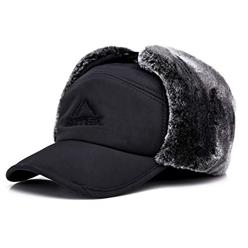 JXCG Unisexe Chaud Hiver Chapeau Hommes Classique Hiver Coupe-Vent Chapeaux avec Oreille Rabat Neige Ski Sport de Plein air Chapeau Chasse aviateur Casquettes Cover