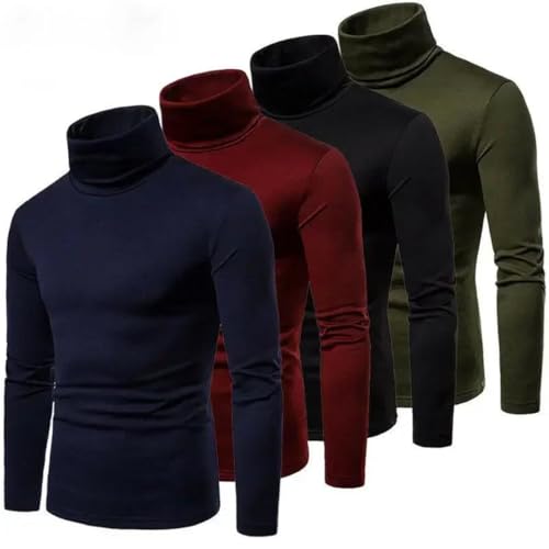 Men's Autumn Winter Fashion Casual Slim Fit Turtleneck Knitted Sweater Pullover2