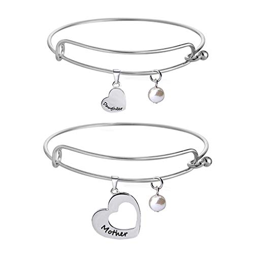Matching Bracelets for Mom And Daughter Set For 2 Stainless Steel " Daughter