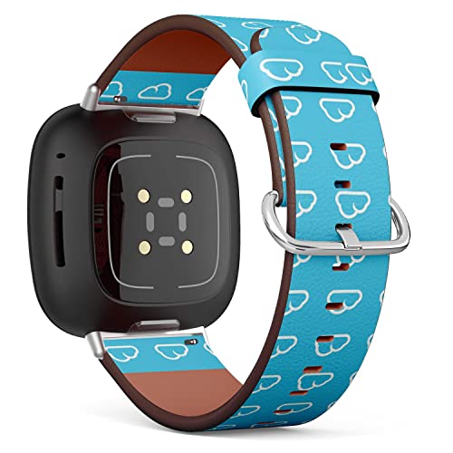 CJBROES Replacement Leather Watch Band, Compatible with Fitbit Versa 3 and Fitbit Sense of Wristband Bracelet Accessory - Endless Cute Stylized