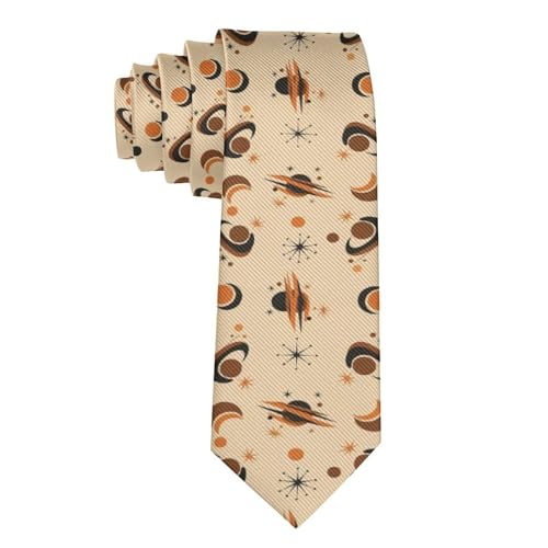 SVEFDOC Brown Atomic Retro Paisley Necktie for Men