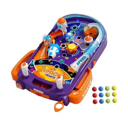 Perfk Children Pinball Machine Montessori Children Developmental Toy Sturdy Party Favor Multipurpose for Preschool Kids Boys Girls, with Light