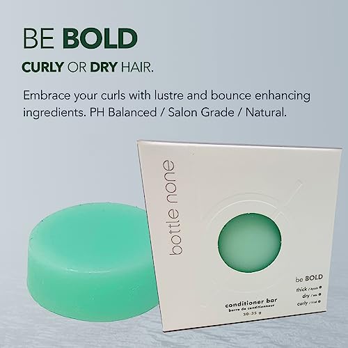 Bottle None | Be Bold Conditioner Bar For Curly Hair & Thick, Coarse Hair | Embrace Your Curls With Lustre And Bounce Enhancing Ingredients | Ph Balanced/Salon Grade/Natural | 50+ Washes #TOP1