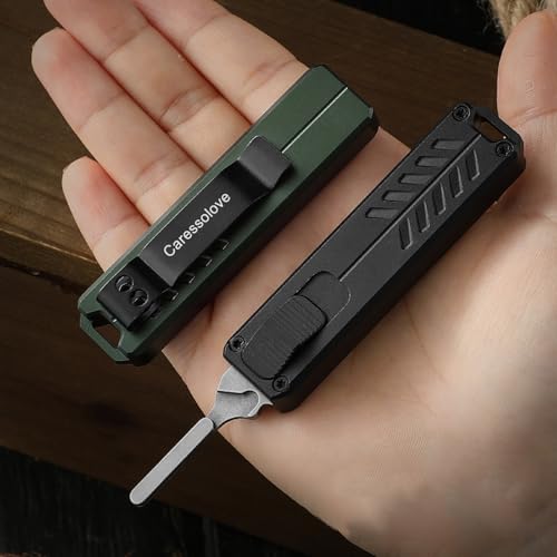 Auto Retractable Utility Knife, Safety Black Automatic Box Cutter, Scalpel Pocket Knife, Push Button EDC Razor Knife with 10PCS #23 Blades