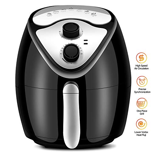 Air Fryer, Clikon 2.6 Quart Air Fryers Oven with Dual Control Temperature Healthy