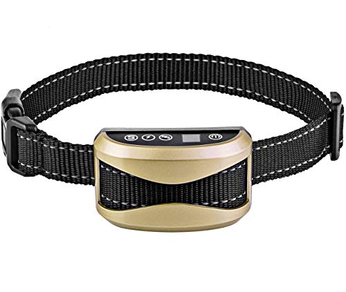 YUKEENGCouro de cachorro elétrico recarregável automático à prova d'água IP65 com 7 níveis de vibra