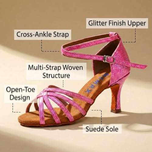 Image of MSMAX Women's Practice Ballroom Dancing Shoes Indoor Performance Latin Dance Shoes for Woman