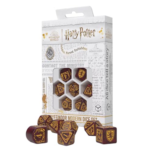 Harry Potter Lot de 7 dés Modernes Gryffondor Rouge