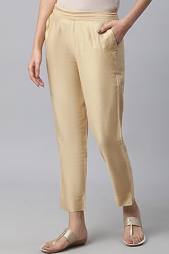 Image of Aurelia Women High Rise Strechable Trouser | Straight Ankle Length Trouser | Pants