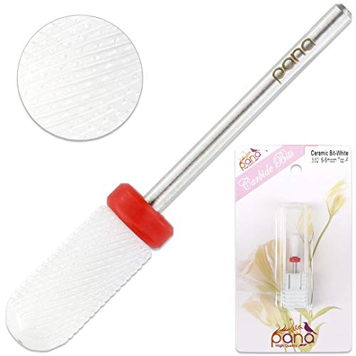 PANA 3/32" Professional Smooth Top Small Barrel White Ceramic Bit - Nail Drill Bit for Dremel Machine (Fine - Small Barrel) - Thumbnail 3