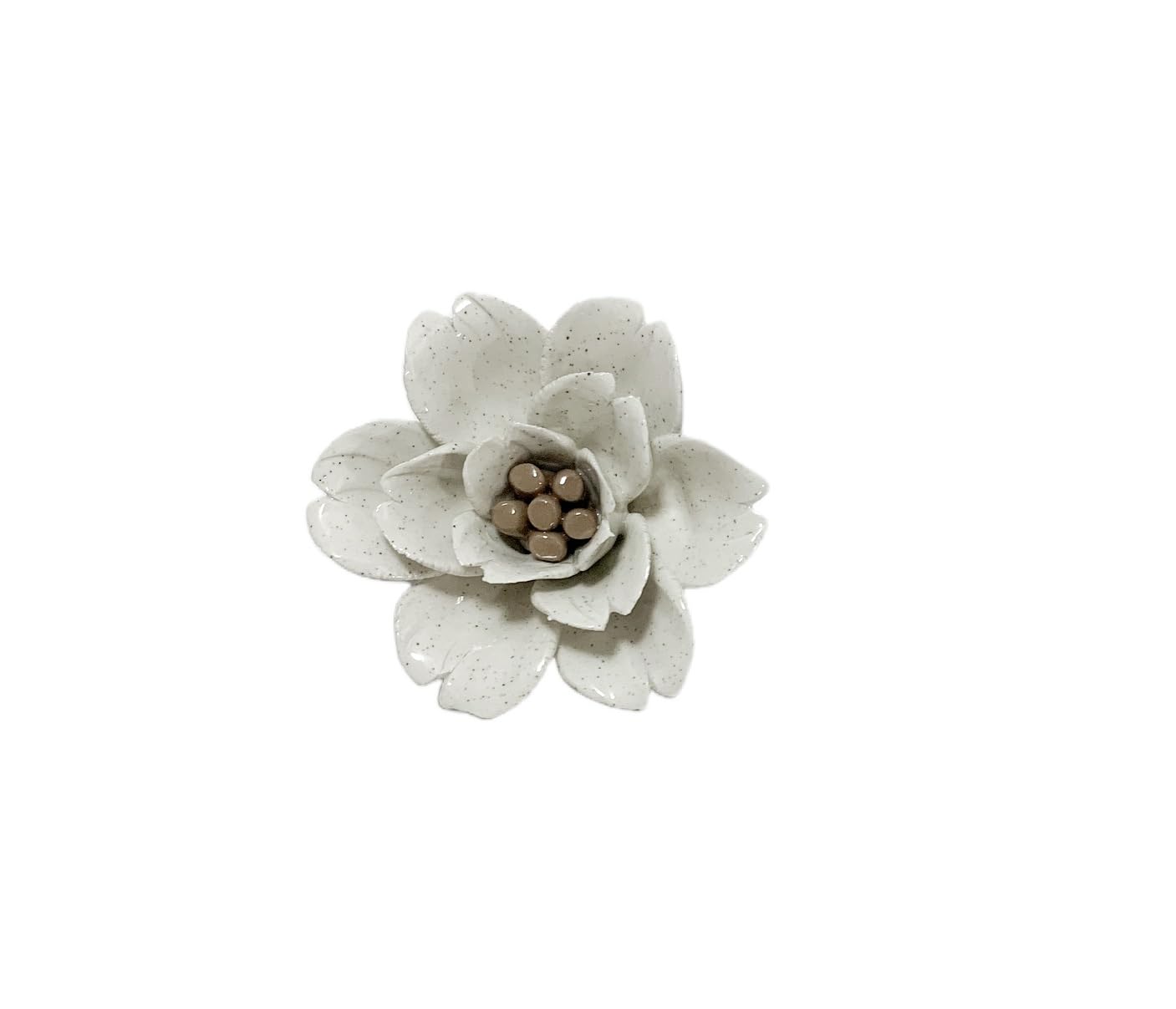 Spotted Color,Snow Lotus, 3.55",Ceramic Flower Wall Art Decor, Artificial Flower Wall Sculpture,Handmade Ceramic Flowers for Home,Hallway,Living Room, Kitchen,Bathroom