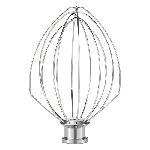 Image of K5AWW Dishwasher Safe Whisk Attachment Stainless Steel 6 Wire Whip Fits KitchenAid 5 Quart Bowl Lift Stand Mixer for Egg Heavy Cream Beater Cakes Mayonnaise