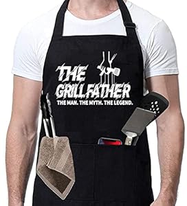 ZOORON Lustige Schwarze 'Der Grillvater' Grillschürze