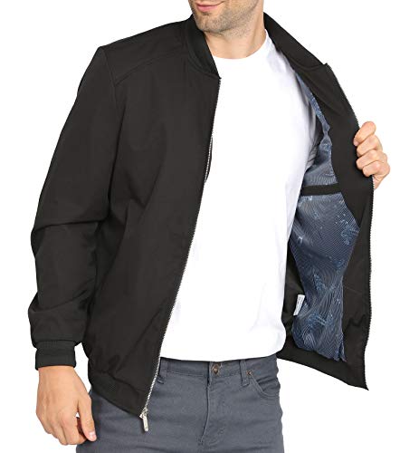 Wulful Mens Casual Lightweight Jacket Softshell Flight Bomber Jacket Varsity Windbreaker #TOP3
