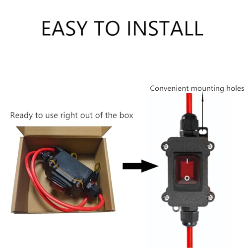 Image of DC 12V Inline Power Switch 25A Inline Switch Waterproof Inline Switch