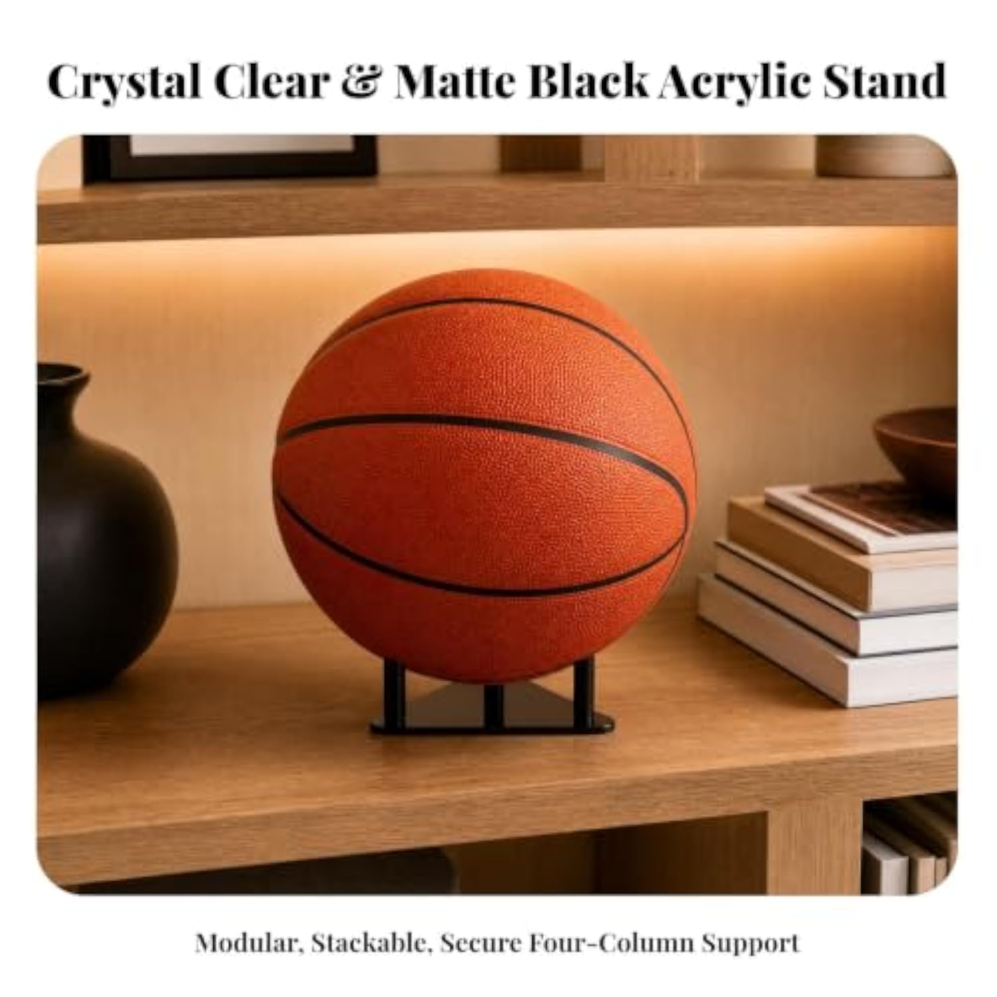 Triangular Ball Display Stand, Black