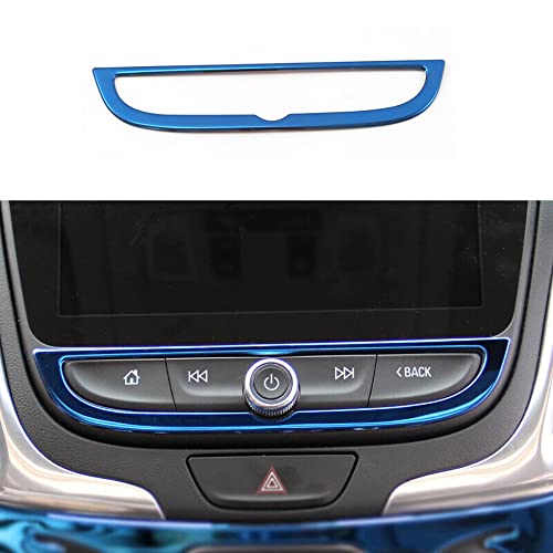 Eridanus Car Accessories GPS Navigation Panel Frame Cover Trim Fit for Chevrolet Equinox 2018-2023 (Blue) Chrome Titanium Stainless Steel 1 PC