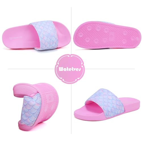 Image of WateLves Girls & Boys Slide Sandals Kids Summer Slippers Slip On for Outdoor Beach Pool Shower (Little Kid /Big Kid)