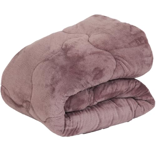 システムK 掛け布団 【長毛フランネル温かフランネル布団】 滑らか肌触り 洗える寝具 軽くて温かい かけ布団 ふんわり 柔らか 毛布 静電気防止加工 シングル スモーキープラム