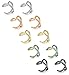 LOYALLOOK 10Pcs Stainless Steel 16 Gauge Cross X Ear Cuff Cartilage earrings Fake Conch Piercing for Mens Womens