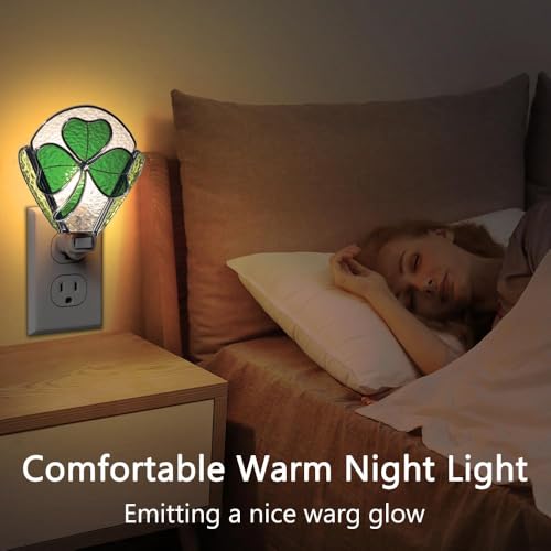 Image of KY&BOSAM Shamrock Night Light Plug into Wall, Warm White | Includes 1 Bulbs 7W, Switch-On /Off, DIY Decorative, Kids Home Decoration