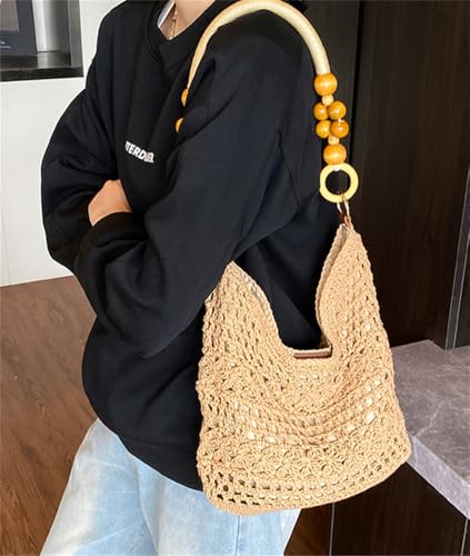 Bolso tejido de mujer para playa verano tipo tote boho miniatura 3