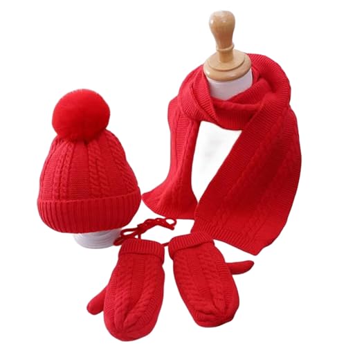 Set 3 en 1 gorro bufanda guantes niños protección frío viento 2
