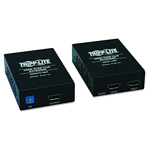 Tripp Lite HDMI Over Cat5 / Cat6 Ethernet Cable Extender for Audio/Video, Video Receiver and Transmitter, Extend up to 150 Feet / 45 Meters, 1920x1200 1080p at 60Hz, 1-Year Warranty (B126-1A1)