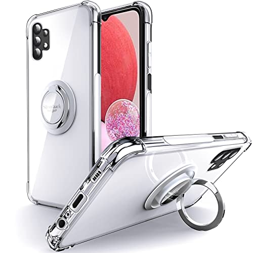 Silverback Coque pour Samsung Galaxy A13 4G/5G, Coque Galaxy A13 avec Support à Anneau Rotatif à 360 Degrés,Coque Mince en TPU Souple Antichoc pour Samsung Galaxy A13 - Transparente Cover