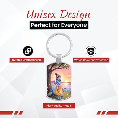 Image of Stylish Metal Keychains with Permanent Glossy Print - Inspirational Quotes & Spiritual Designs - Perfect Key chains for loved ones, Personal Use, Gifts & Return Gifts