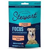 Stewart Freeze Dried Dog Food Topper, Focus, Salmon and Vegetable Recipe, 4 Ounce Pouch, Shiitake Mushrooms and Antioxidants for Cognitive Function