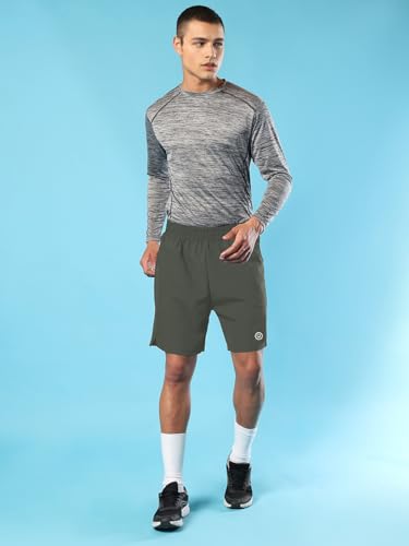 Image of CHKOKKO Men Shorts for Gym Sports or Running | Dry-Fit Fabric Single Layered Active Summer Workout Wear Knee Length Regular Fit | Elastic Waist with Front and Back Pockets