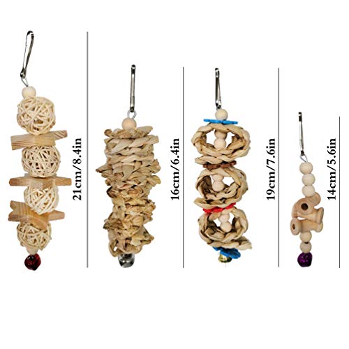 CNBEAUM Gaiola de mastigar para papagaios balanços de pássaros, rede de brinquedo de sino para calop