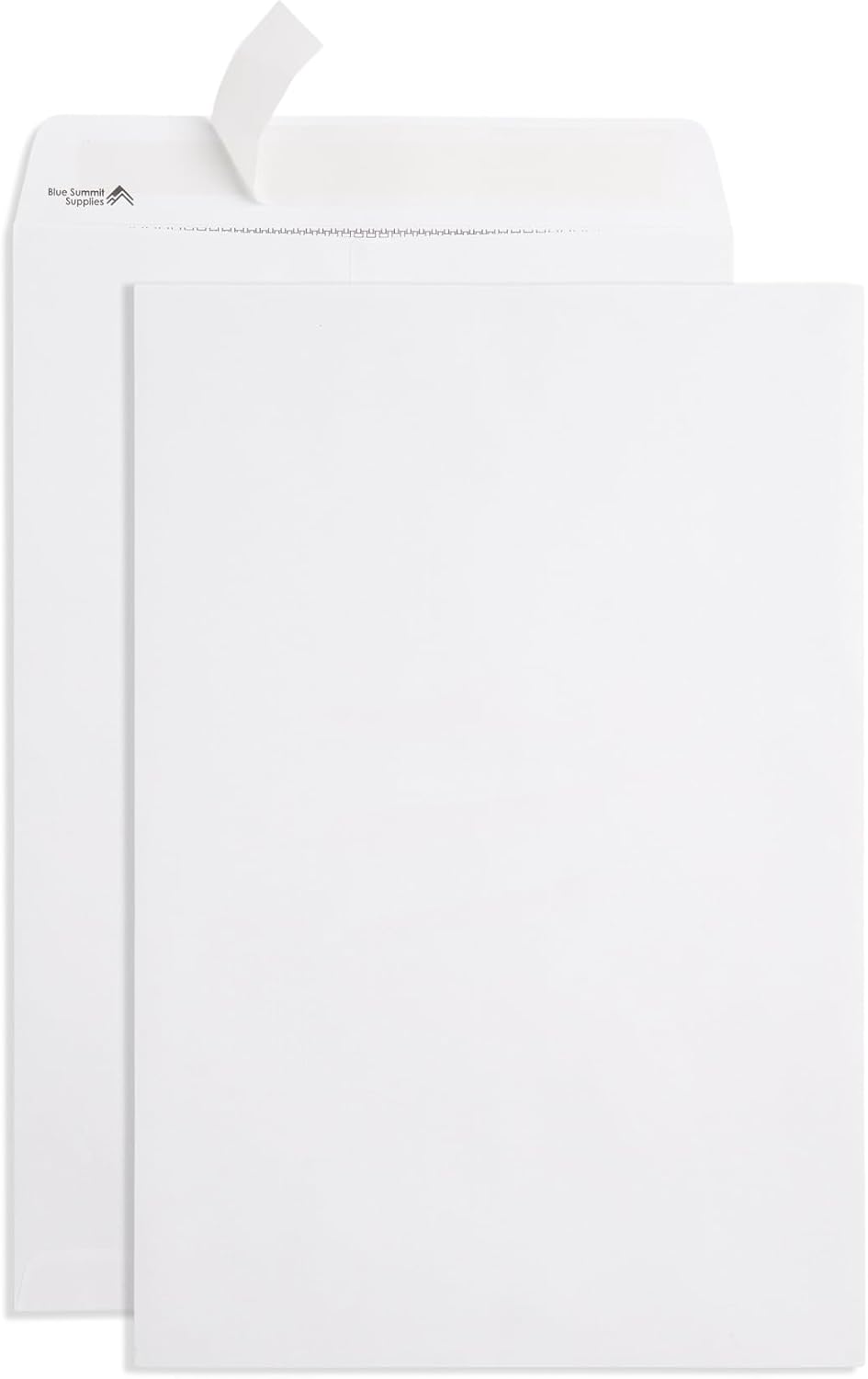 Blue Summit 50 Large Mailing Envelopes, White 13 x 17.7 Envelopes, Self Seal Catalog, Security Tinted for Mailing